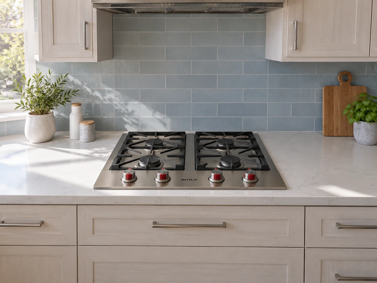 Illustration of a Wolf cooktop