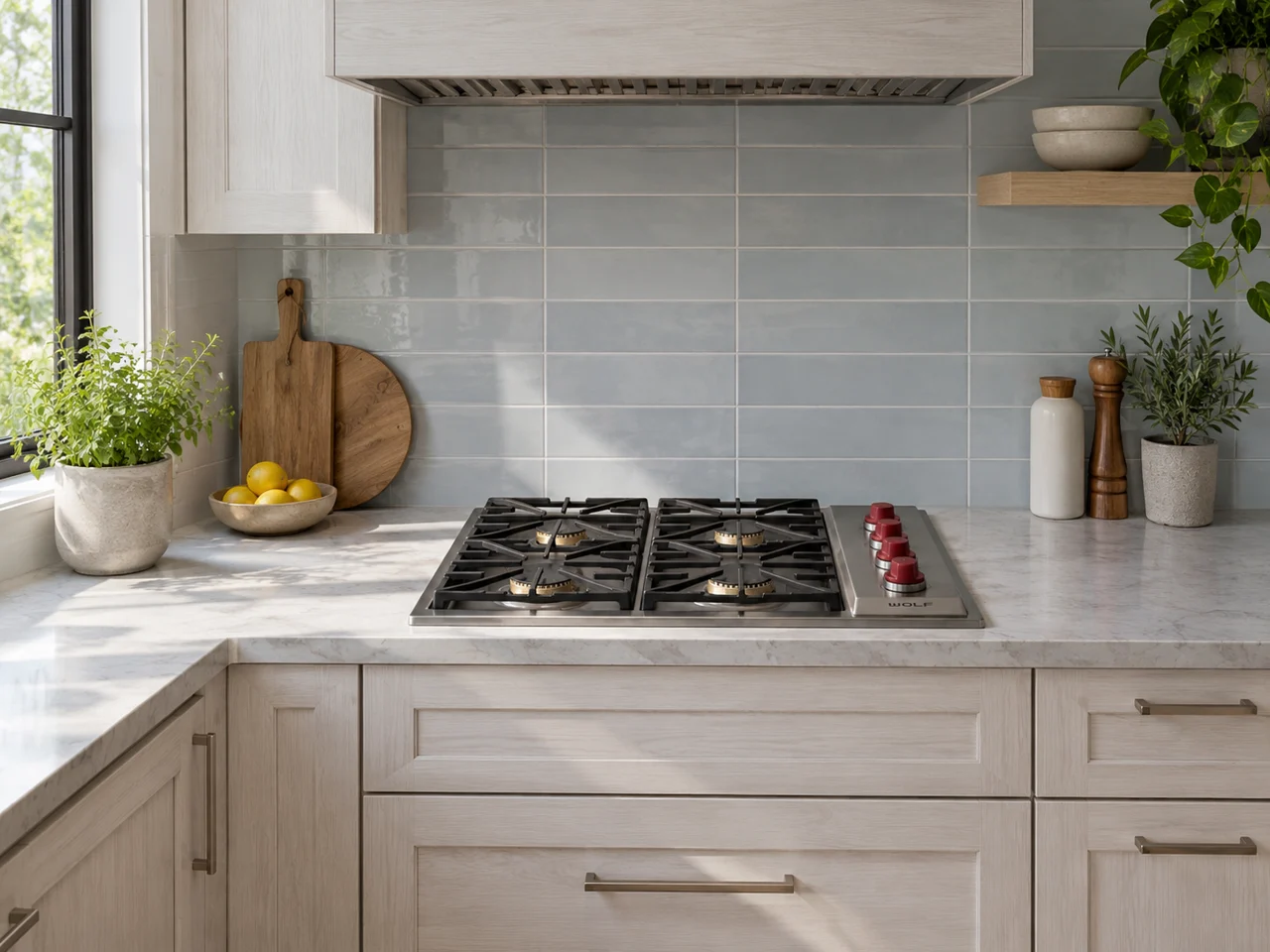 Illustration of a Wolf cooktop